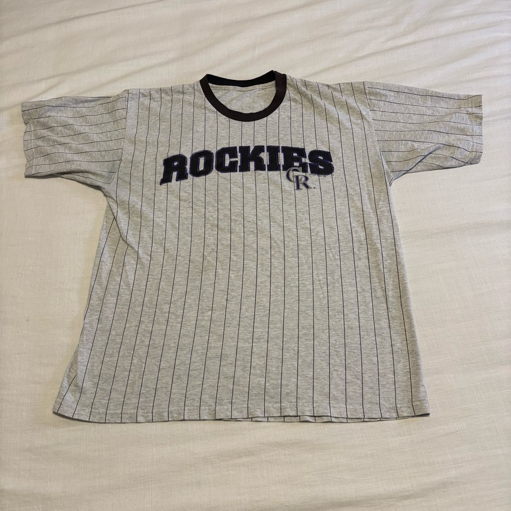 Vintage Nutmeg Colorado Rockies Pinstripe Tee